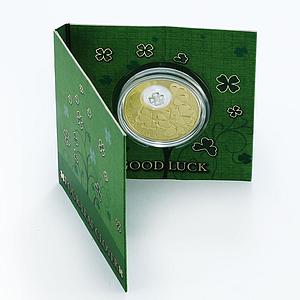 Niue 2 dollars Good Luck Clover gilded proof silver coin 2013