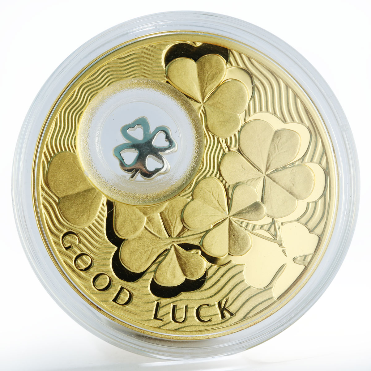 Niue 2 dollars Good Luck Clover gilded proof silver coin 2013