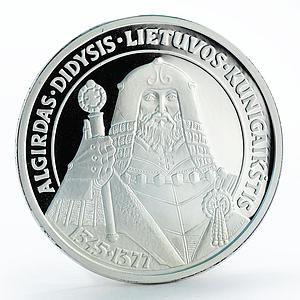 Lithuania 50 litu The Grand Duke Algirdas silver proof coin 1998