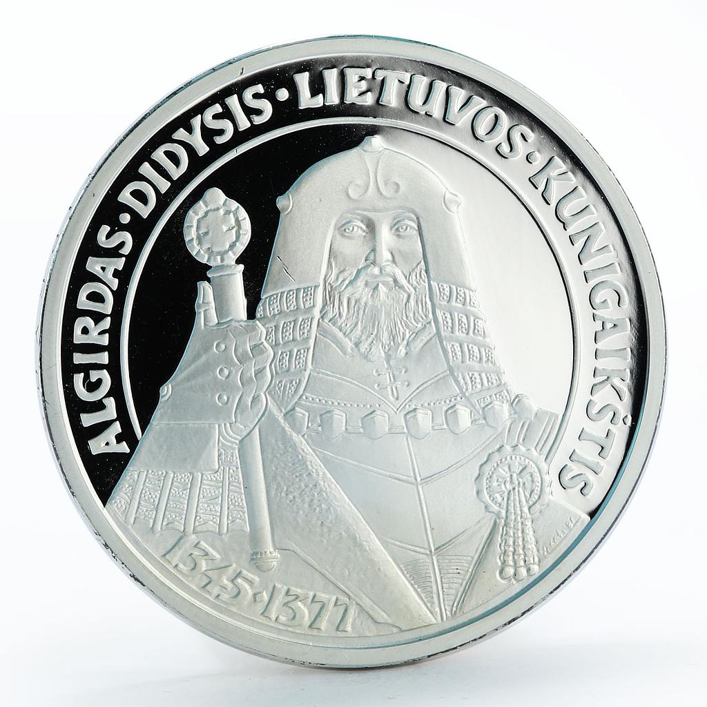 Lithuania 50 litu The Grand Duke Algirdas silver proof coin 1998