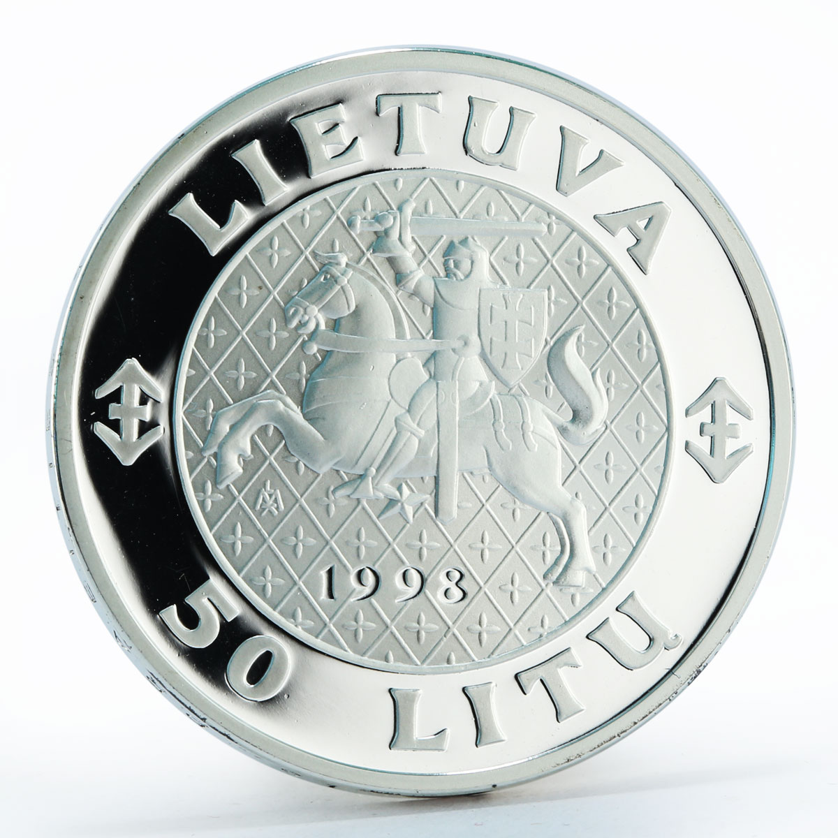 Lithuania 50 litu The Grand Duke Algirdas silver proof coin 1998