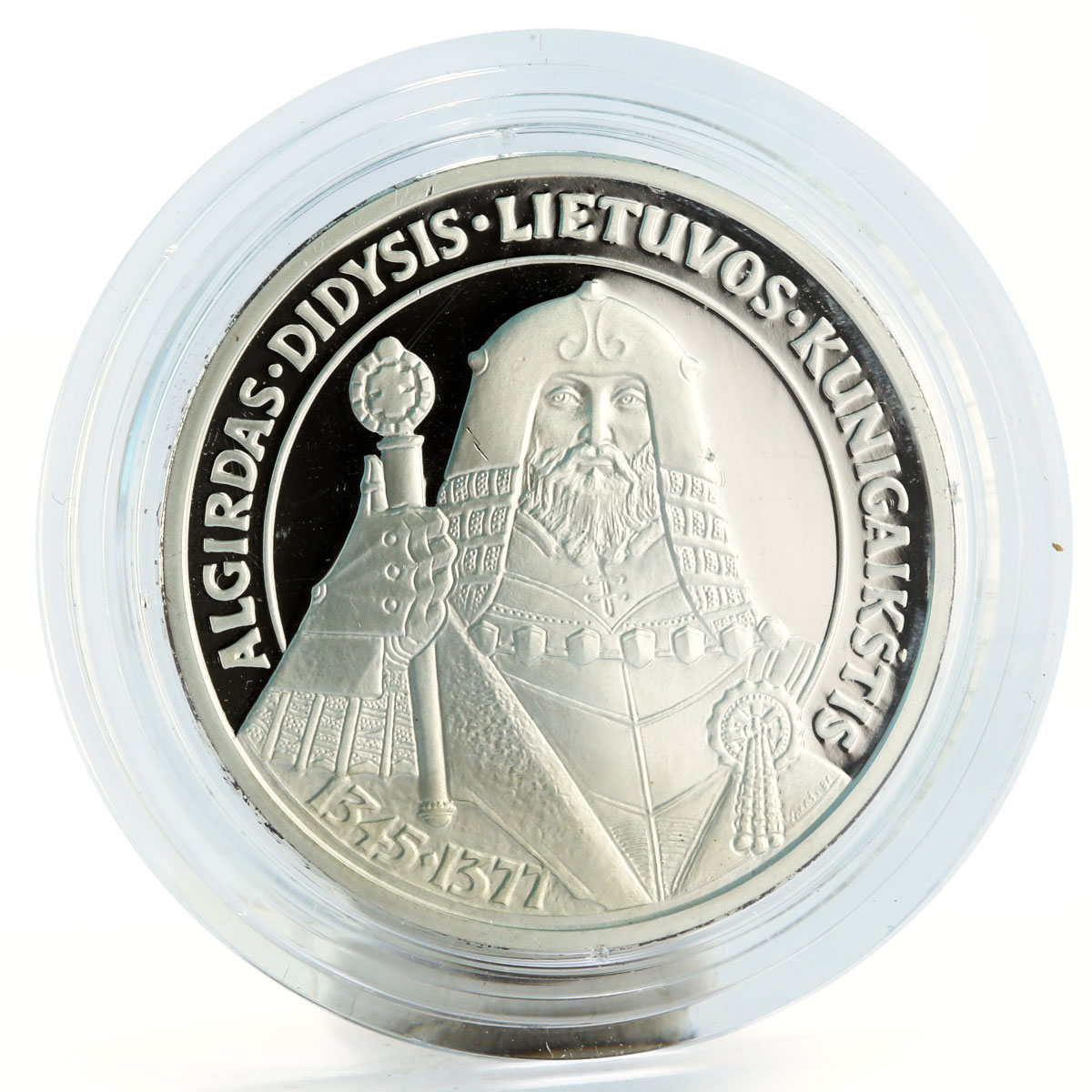 Lithuania 50 litu The Grand Duke Algirdas silver proof coin 1998