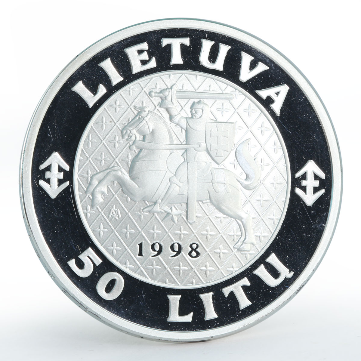Lithuania 50 litu The Grand Duke Algirdas silver proof coin 1998