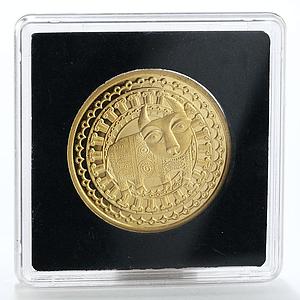 Belarus 100 rubles Zodiac Taurus Bull Sun and Moon gold coin 2011