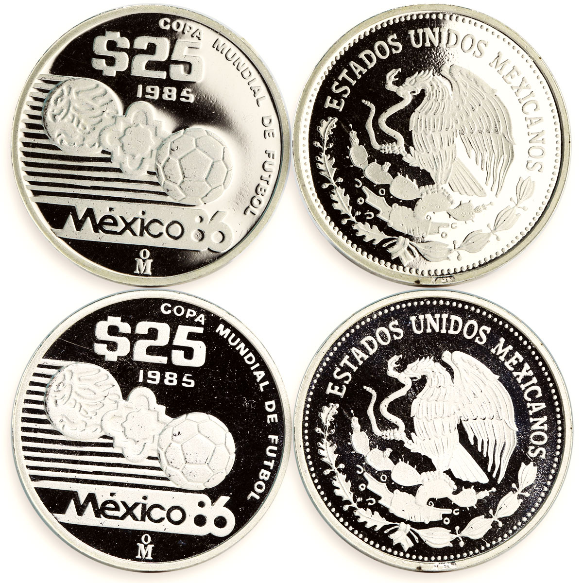 Mexico set of 12 coins 25 50 100 pesos Football World Cup proof silver coin 1986
