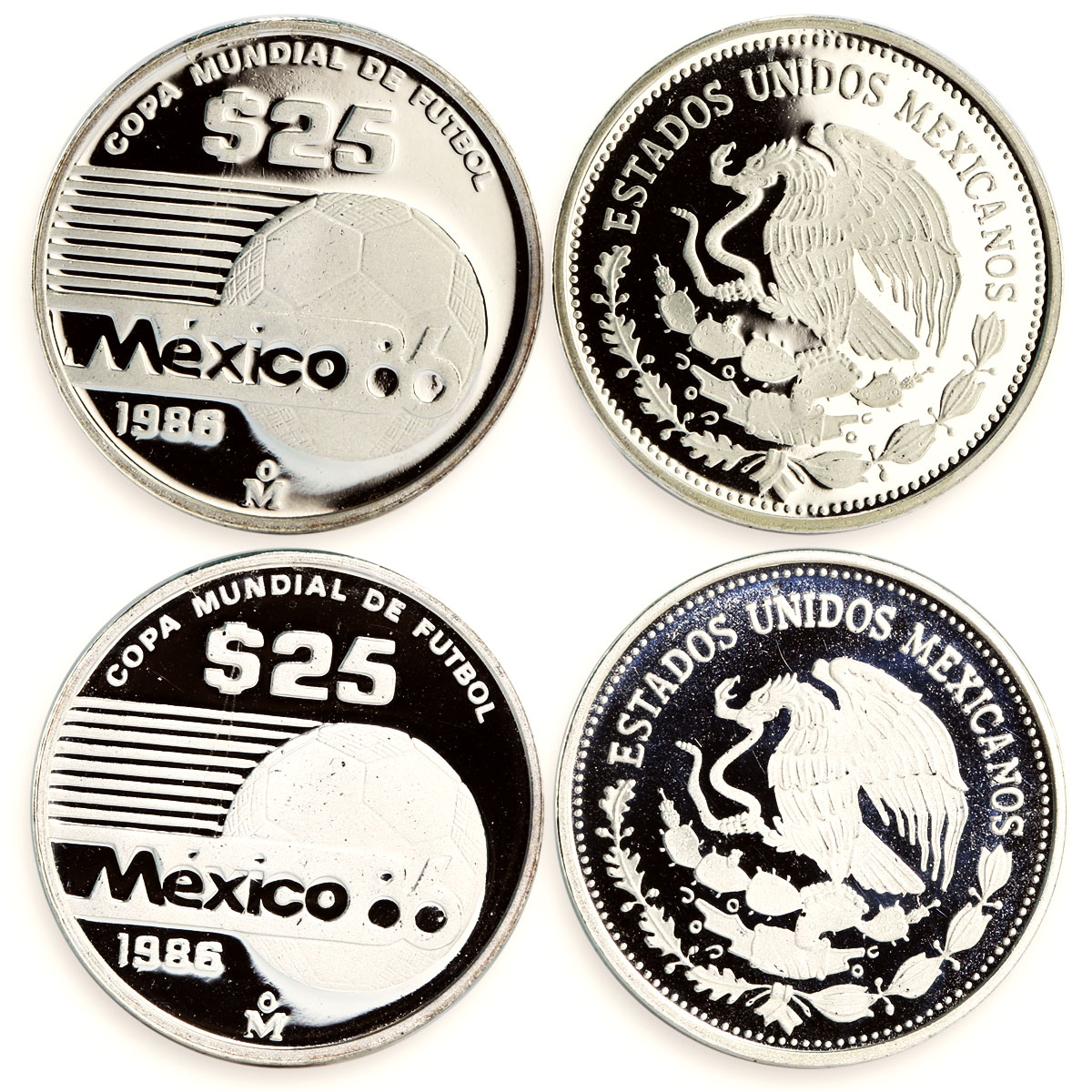 Mexico set of 12 coins 25 50 100 pesos Football World Cup proof silver coin 1986