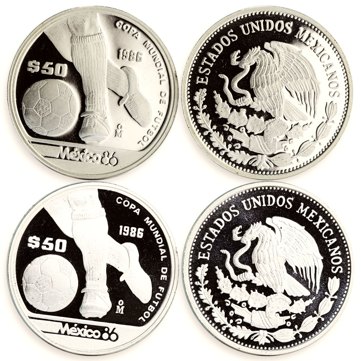 Mexico set of 12 coins 25 50 100 pesos Football World Cup proof silver coin 1986