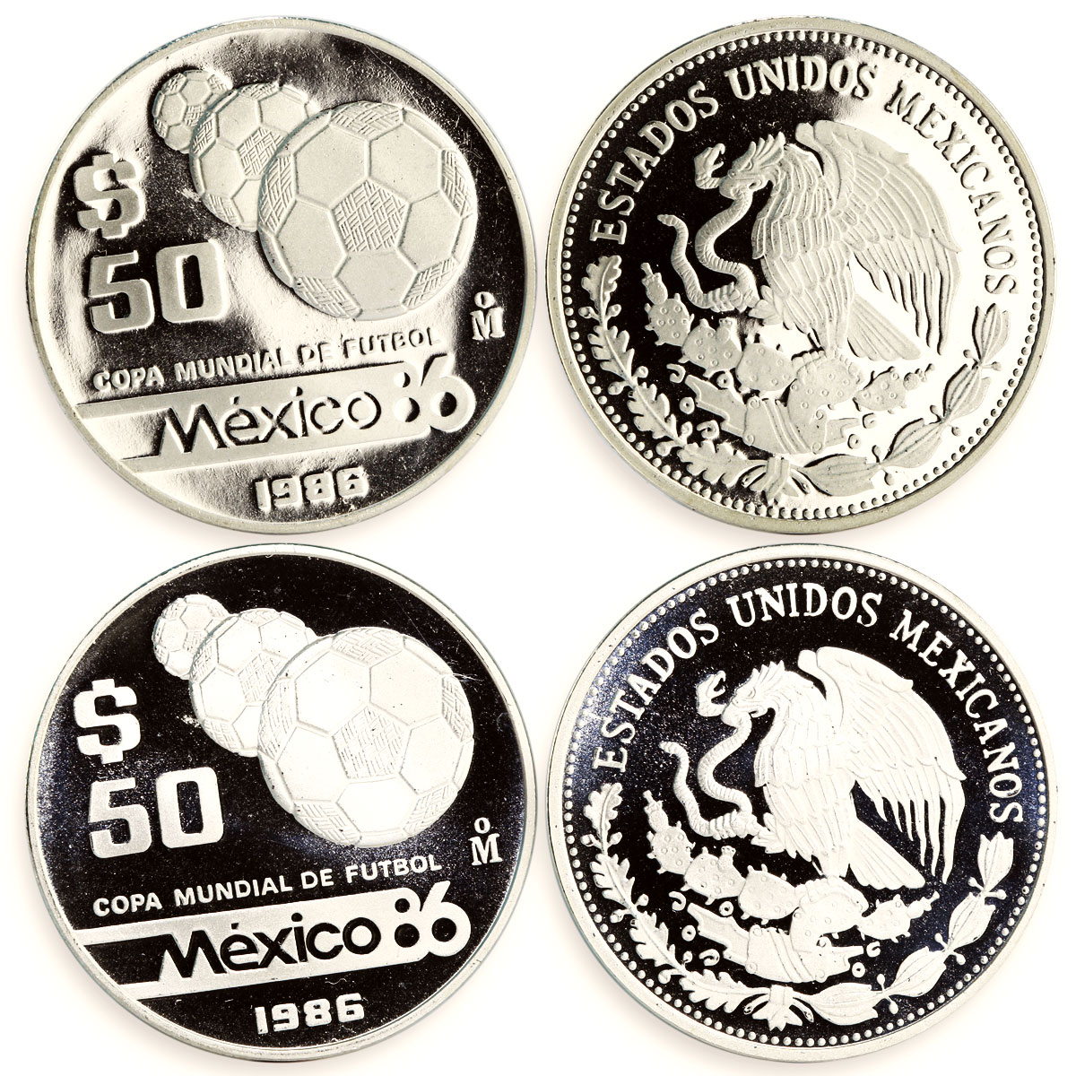 Mexico set of 12 coins 25 50 100 pesos Football World Cup proof silver coin 1986