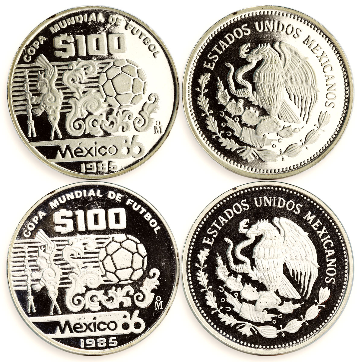 Mexico set of 12 coins 25 50 100 pesos Football World Cup proof silver coin 1986