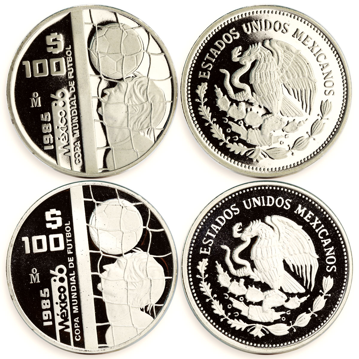 Mexico set of 12 coins 25 50 100 pesos Football World Cup proof silver coin 1986