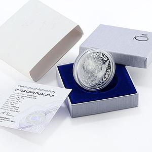 Cameroon 500 francs Football Goalkeeper Sport proof silver coin 2018