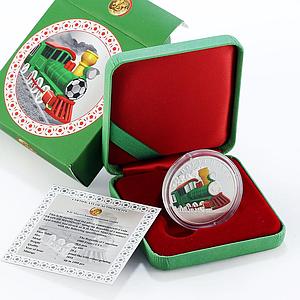 Cameroon 1000 francs Train of Winnings series Football colored silver coin 2018