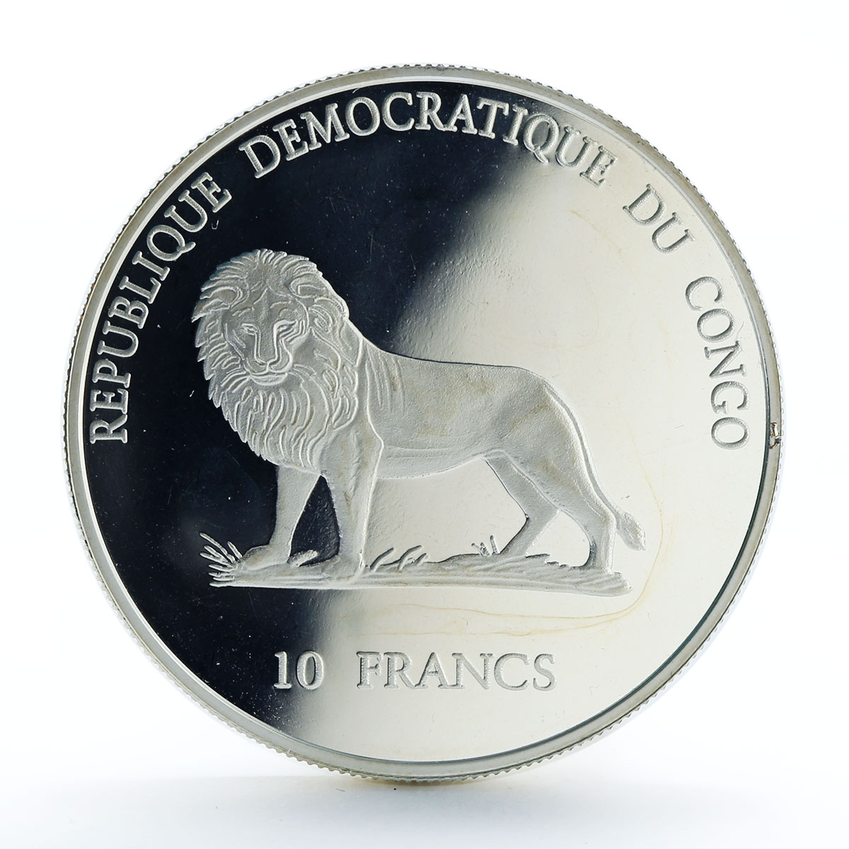 Congo 10 francs Sydney 2000 Pierre De Coubertin silver coin 2000