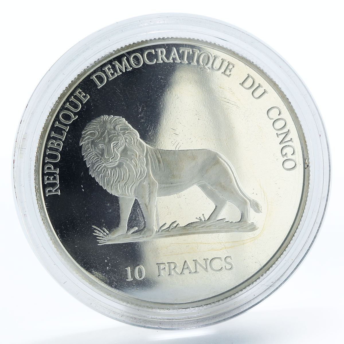 Congo 10 francs Sydney 2000 Pierre De Coubertin silver coin 2000