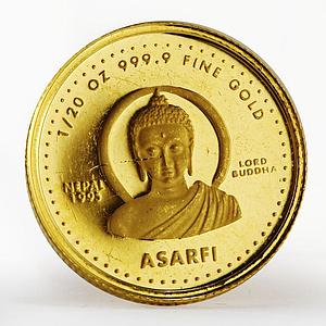 Nepal 1/20 oz Asarfi Lord Buddha proof gold coin 1995