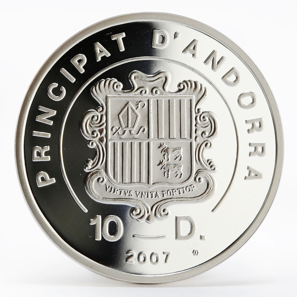 Andorra 10 diners Extreme Sports Heliskiing colored proof silver coin 2007