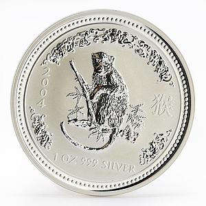 Australia 1 dollar Year of the Monkey Lunar Series I 1 Oz silver coin 2004