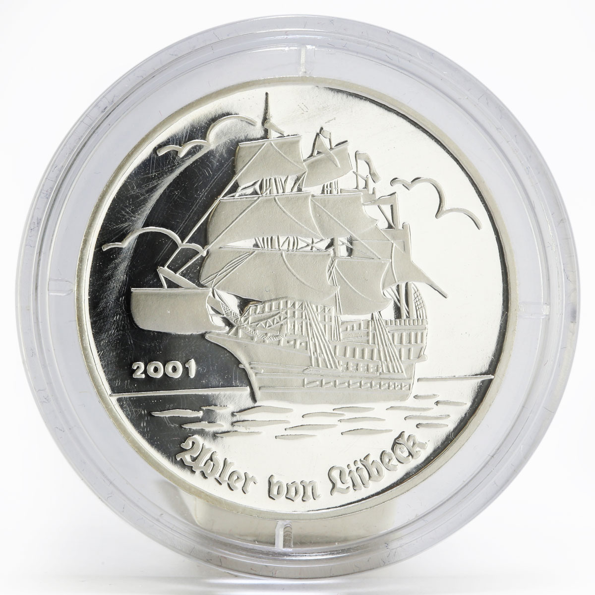 Togo 1000 francs Adler von Lubeck German sailing ship proof silver coin 2001