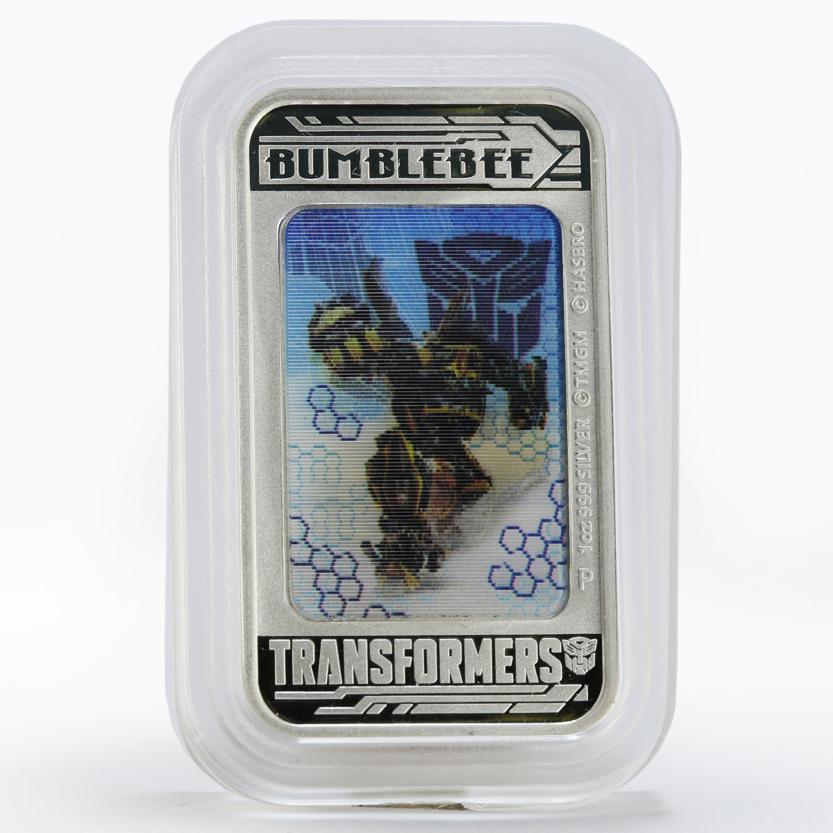 Tuvalu 1 dollar Transformers Bumblebee hologram colored proof silver coin 2014