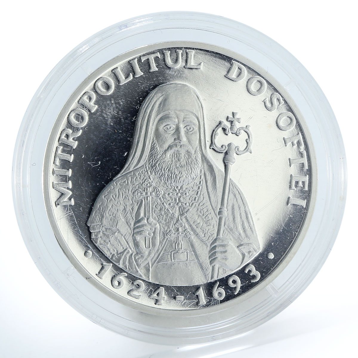 Moldova 50 lei Mitropolitul Dosoftei proof silver coin 2004