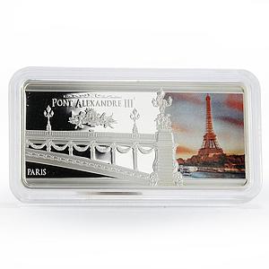 Niue 2 dollars Paris Pont Alexandre Eiffel Tower colored proof silver coin 2015