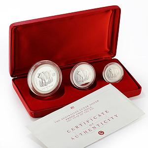 Australia set of 3 coins Year of the Pig Lunar silver proof 2007