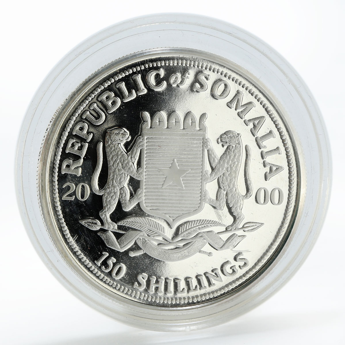 Somalia 150 shillings Millennium proof silver coin 2000