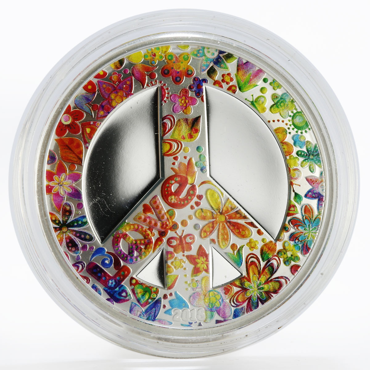 Palau 5 dollars Summer of Love colored proof silver coin 2018