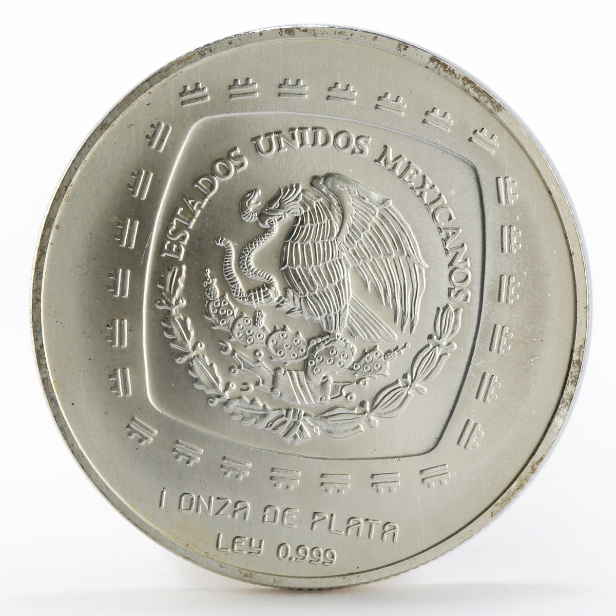 Mexico 5 pesos Hacha Ceremonial Statue silver coin 1998