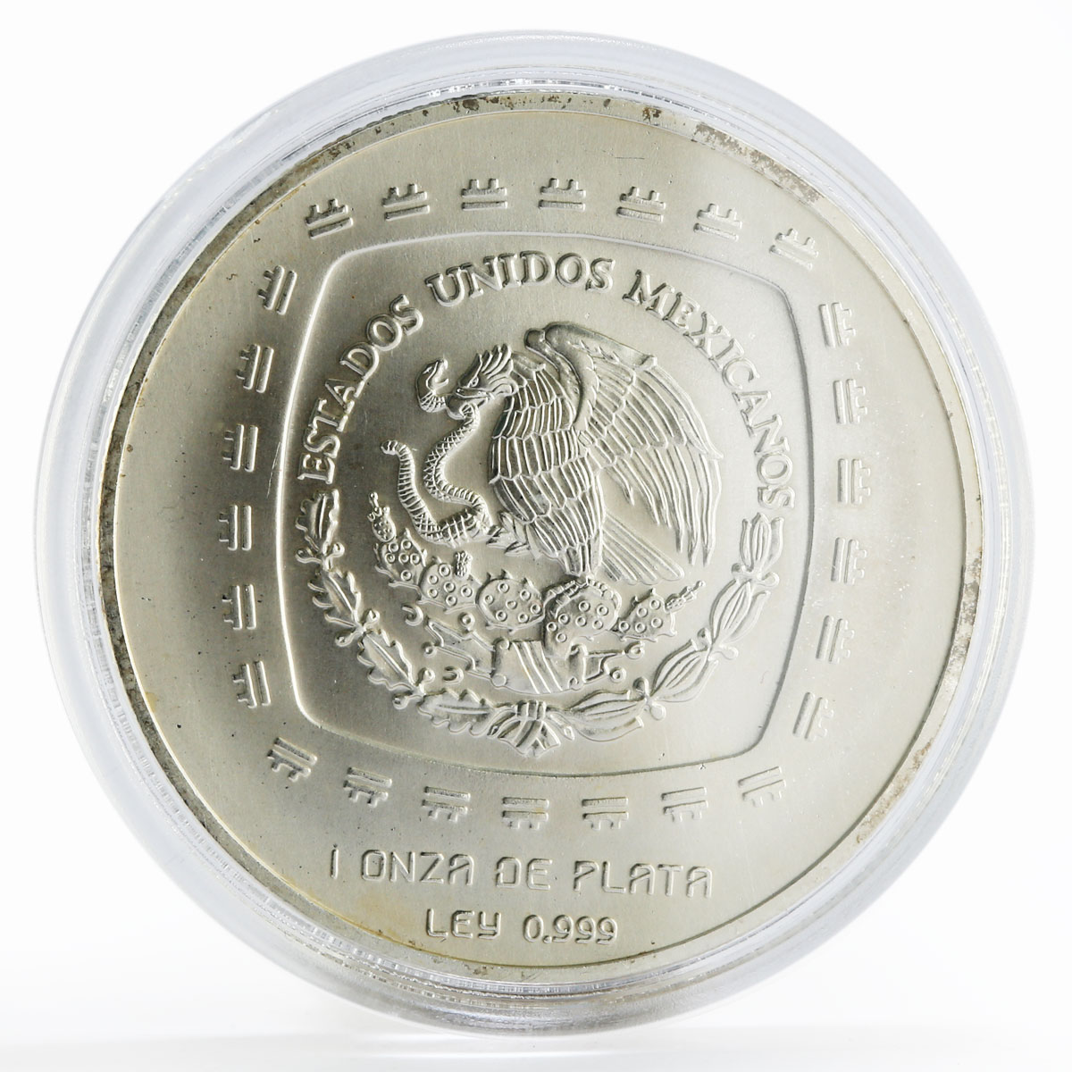 Mexico 5 pesos Hacha Ceremonial Statue silver coin 1998