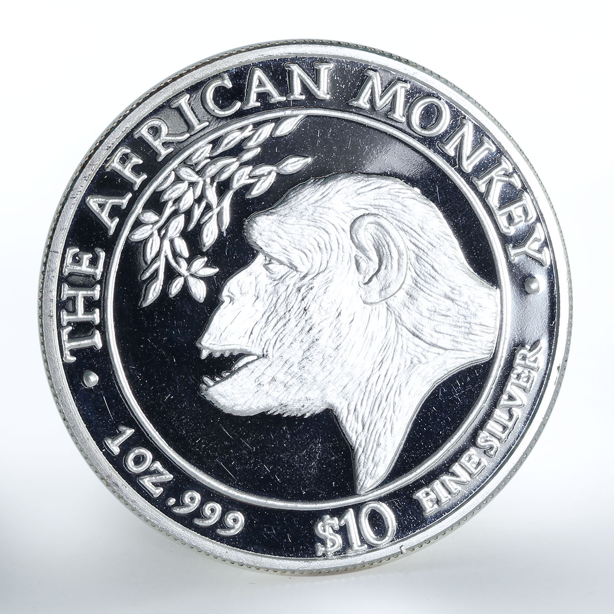 Somalia 10 dollars The African Monkey proof silver coin 1998