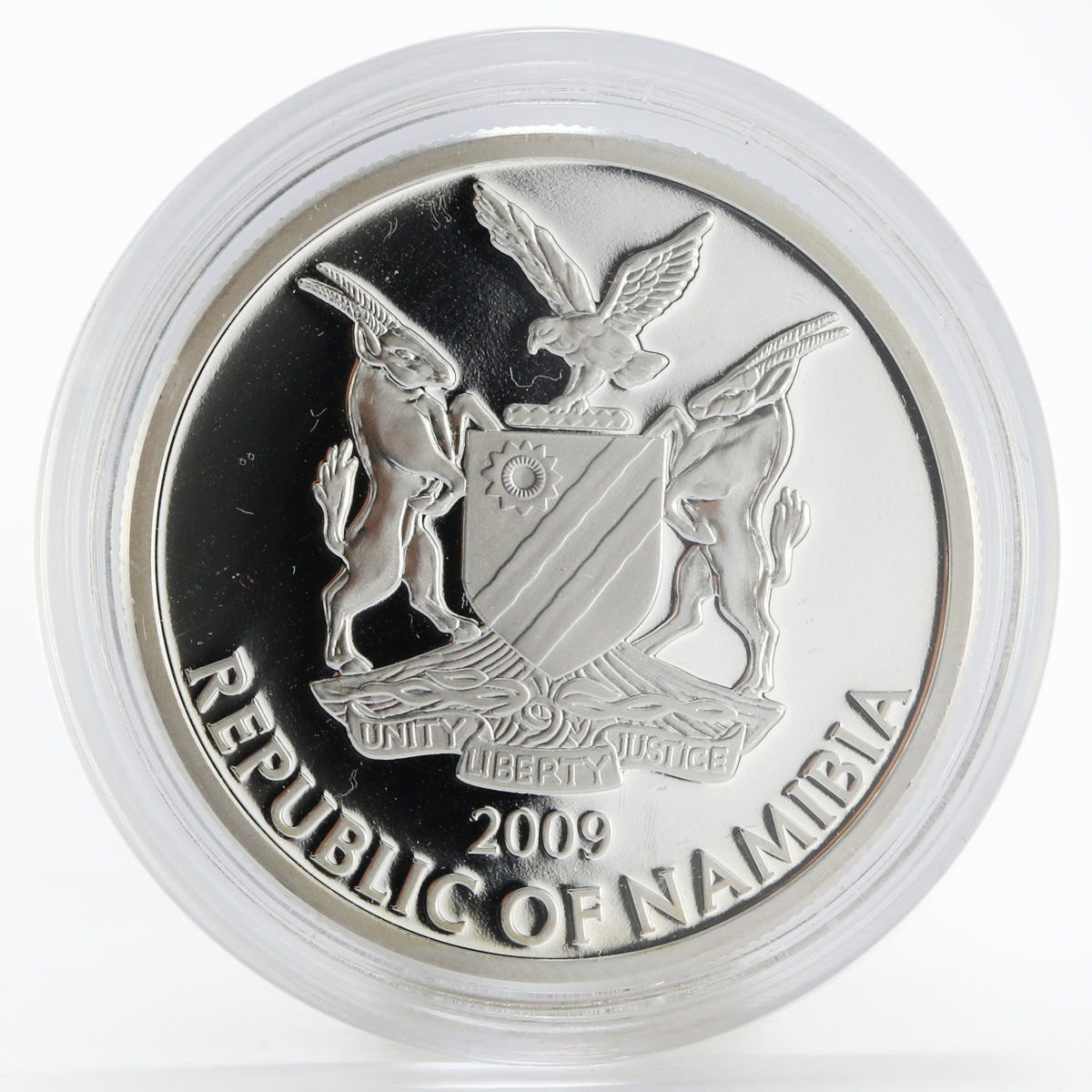 Namibia 10 dollars Great Monarchs Friedrich III gilded proof silver coin 2009