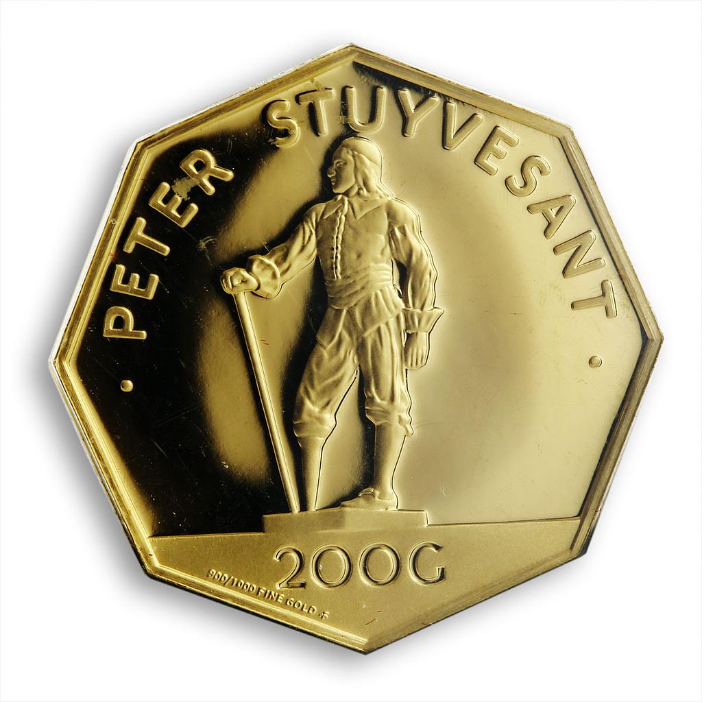 Netherlands Antilles 200 gulden Peter Stuyvesant Personalities Statue gold 1977