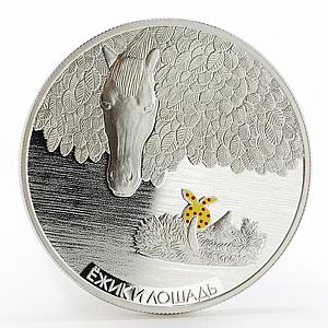 Ghana 5 cedis Hedgehog and Horse in the fog tale colored proof silver coin 2014