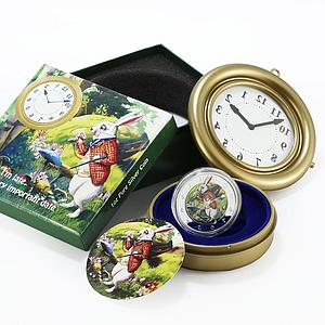 Pitcairn Island 2 dollars White Rabbit clock Alice in Wonderland proof coin 2011