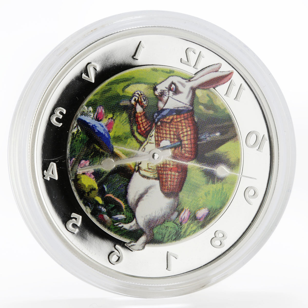 Pitcairn Island 2 dollars The White Rabbit clock colored proof silver coin 2011