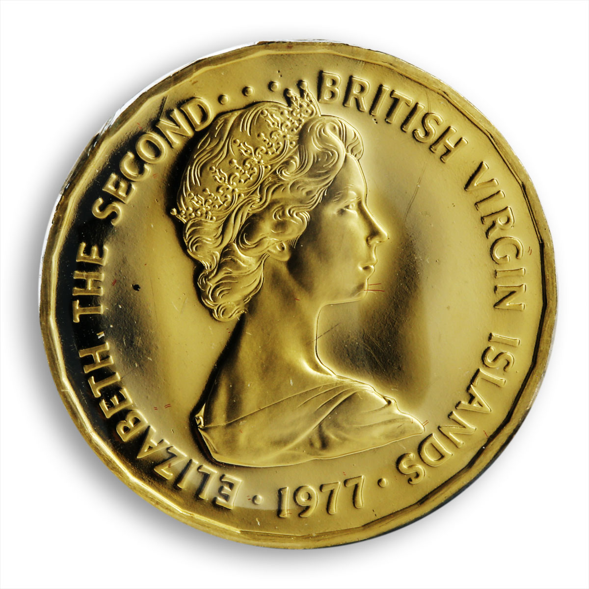 British Virgin Islands 100 dollars 25 anniversary of Queen Crown gold coin 1977