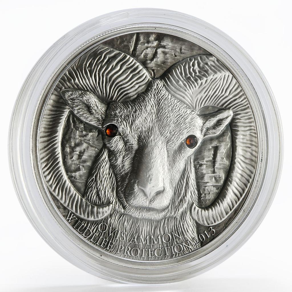 Mongolia 500 togrog Endangered Wildlife Argali Sheep Animals Fauna Ag coin 2013