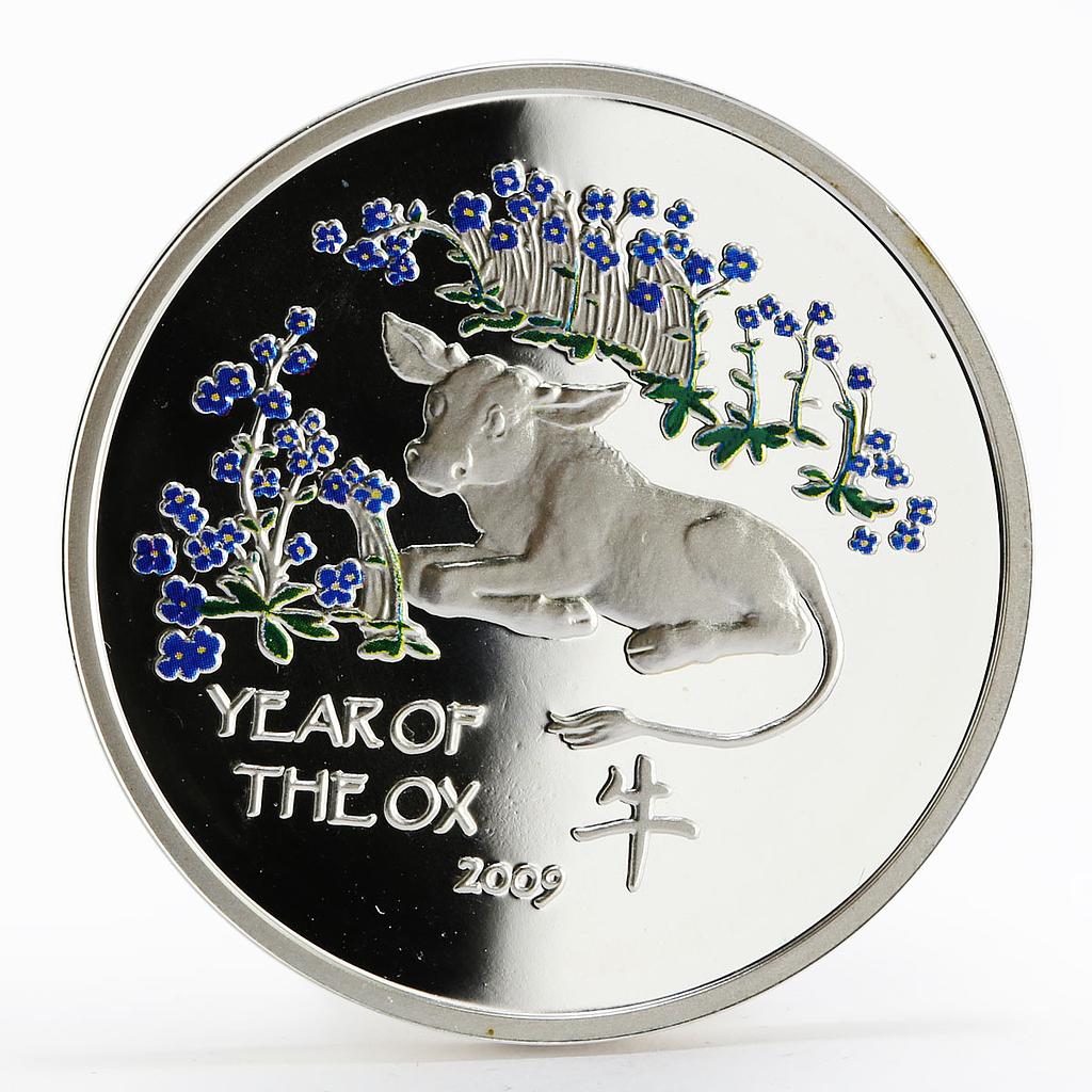 Niue 1 dollar Year of the Ox Little Ox Lunar silver proof coin 2009