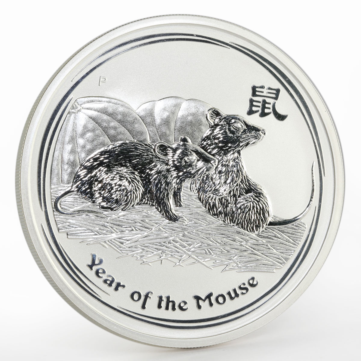 Australia 8 Dollars Year of the Mouse Lunar Series II 5 oz silver coin 2008