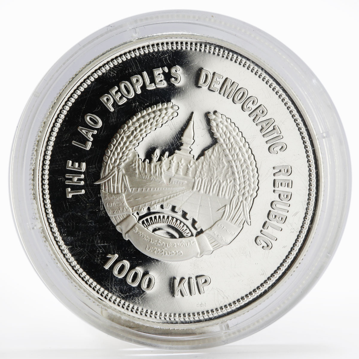 Laos 1000 kip Olympic Games Figure Skating Matryoshka silver proof coin 2014