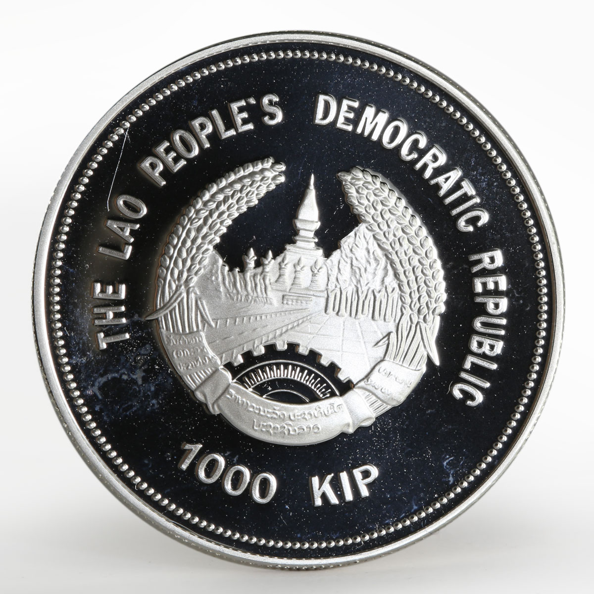 Laos 1000 kip Olympic Games Figure Skating Matryoshka silver proof coin 2014