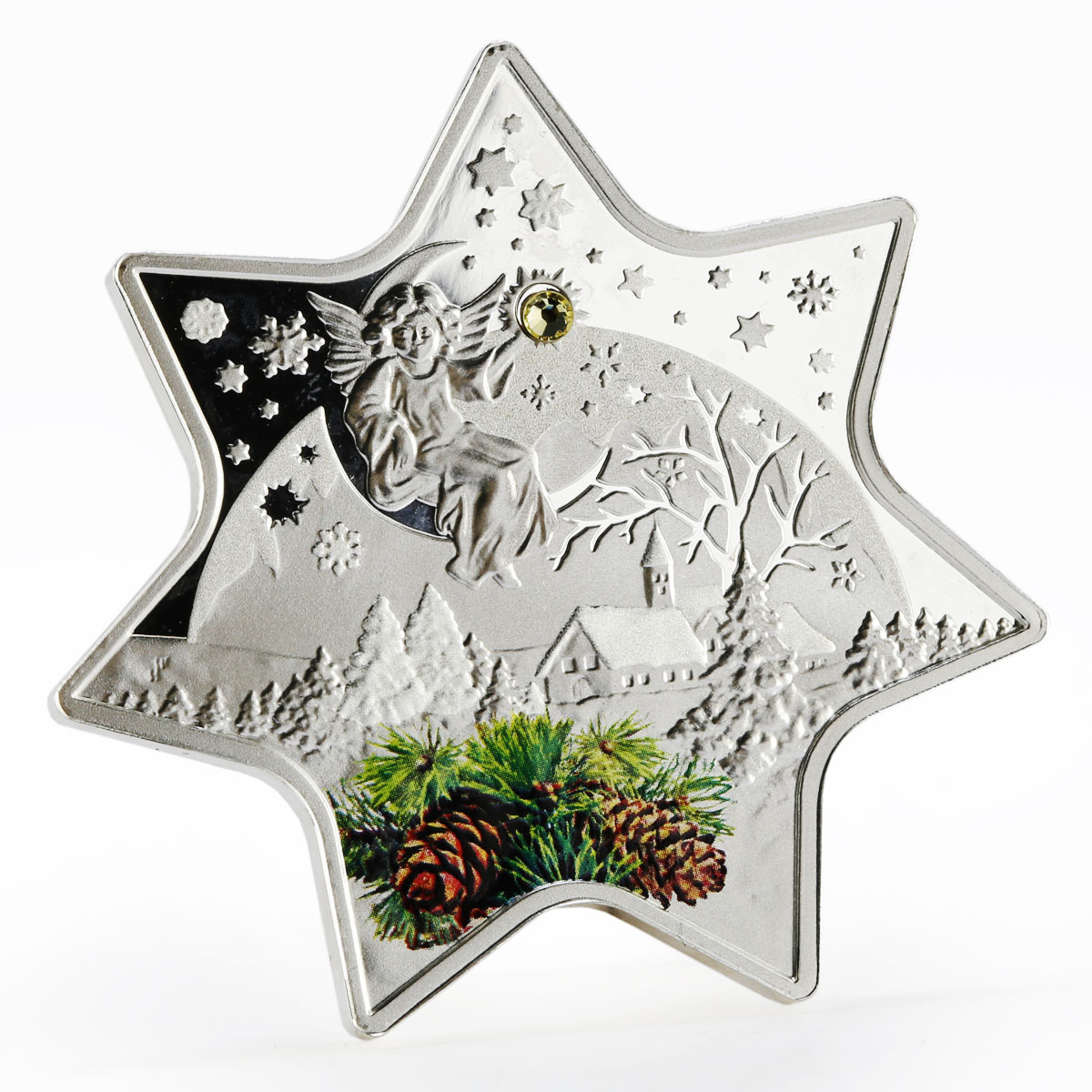 Niue 2 dollars Christmas Star unique shape silver proof coin 2012