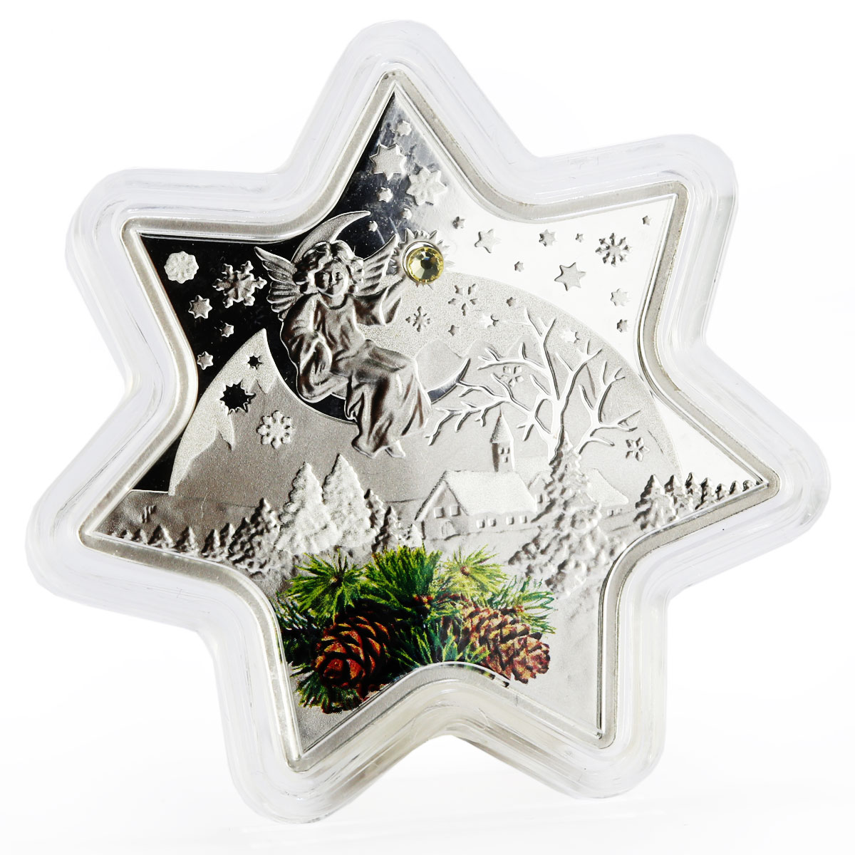 Niue 2 dollars Christmas Star unique shape silver proof coin 2012