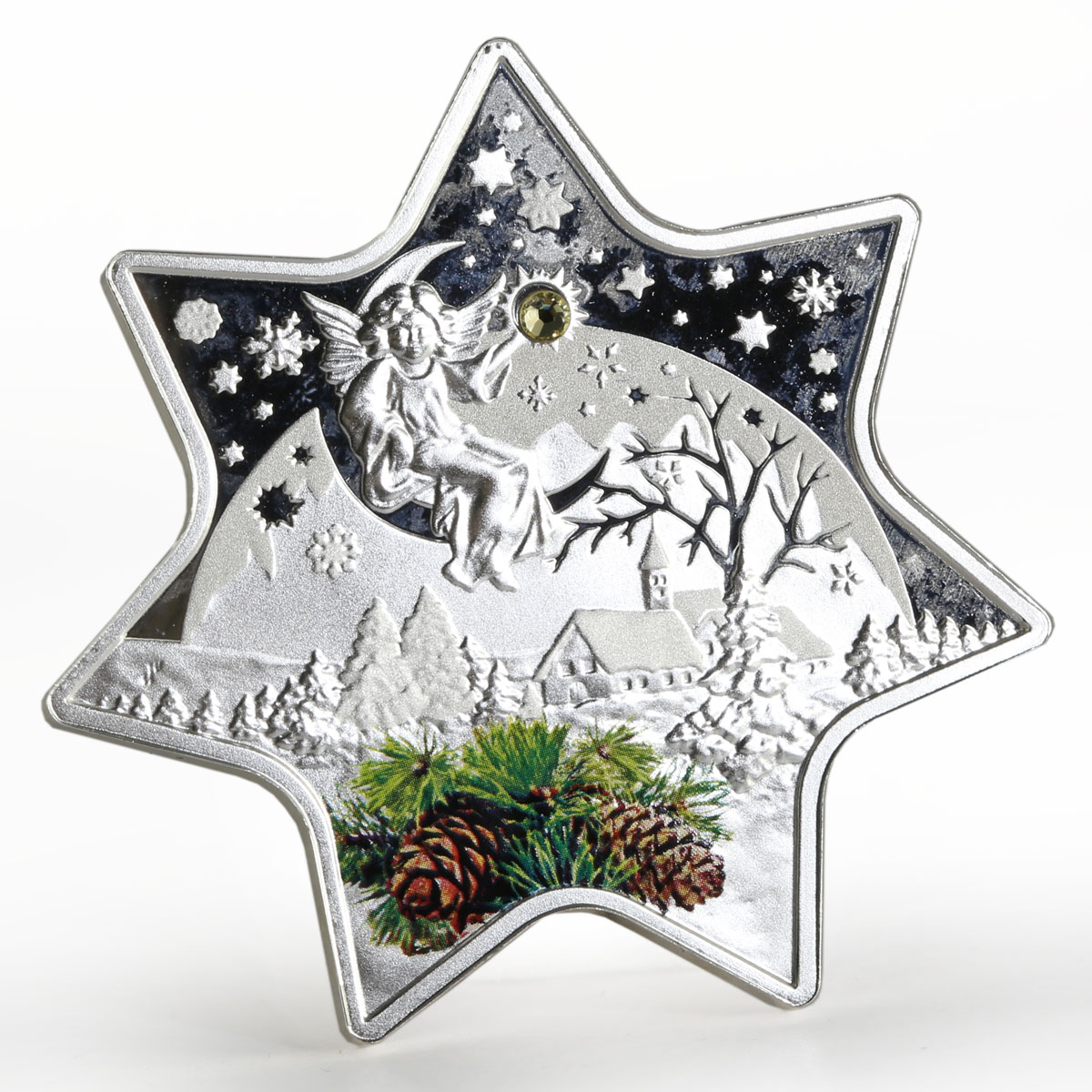 Niue 2 dollars Christmas Star unique shape silver proof coin 2012
