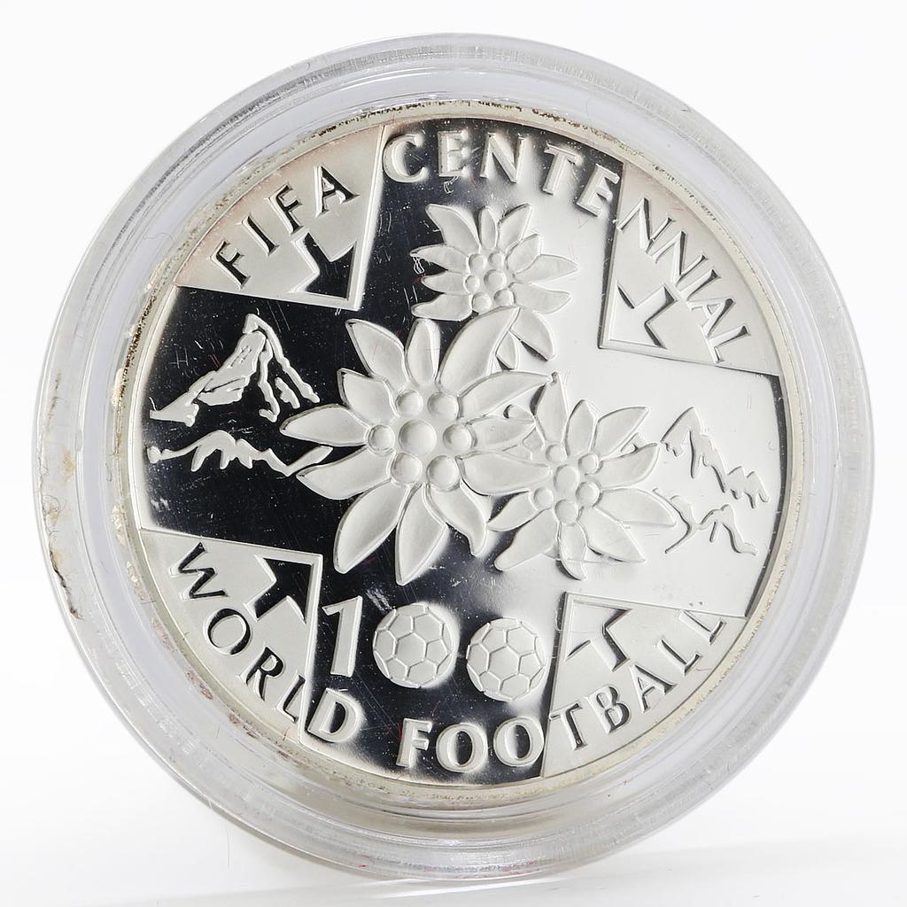 Switzerland 20 francs 100th Anniversary of FIFA Football proof silver coin 2004