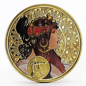 Niue 1 dollar Mucha Zodiac Series Libra gilded silver coin 2011