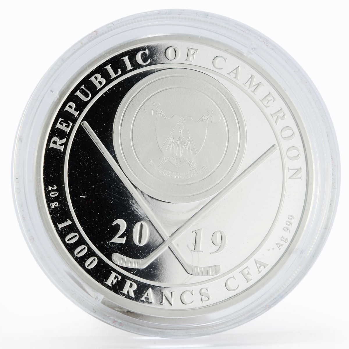 Cameroon 1000 francs Train of Winnings colored silver coin 2019