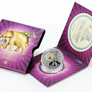Niue 2 dollars Good Luck Elephant proof silver coin 2012