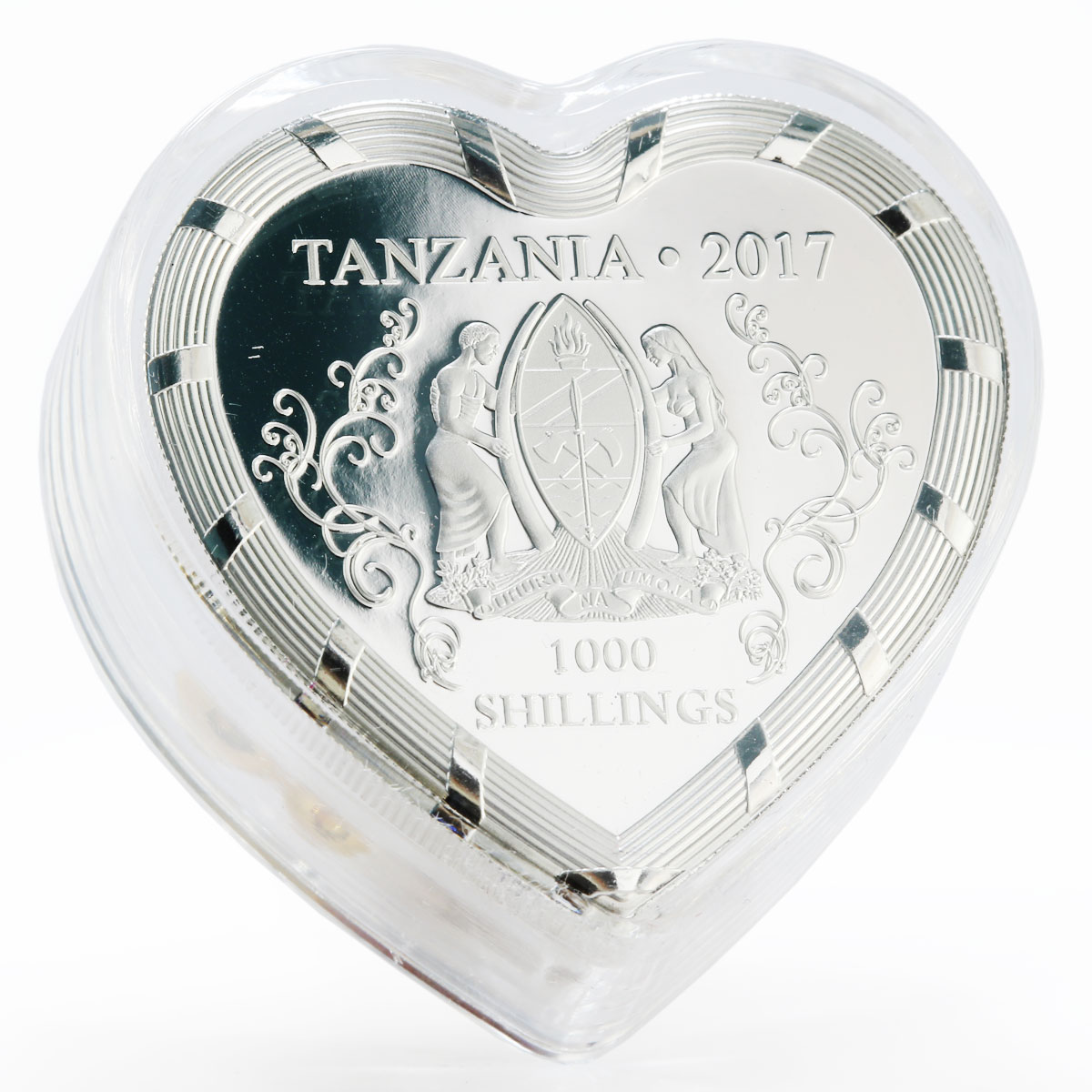 Tanzania 1000 shillings Love is Precious proof silver coin 2017